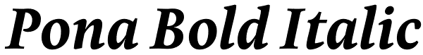 Pona Bold Italic Font