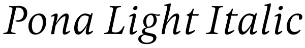 Pona Light Italic Font