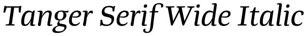 Tanger Serif Wide Italic Font