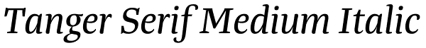 Tanger Serif Medium Italic Font