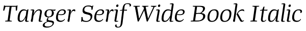 Tanger Serif Wide Book Italic Font