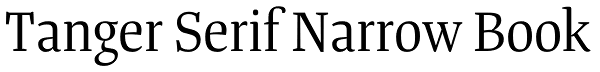Tanger Serif Narrow Book Font