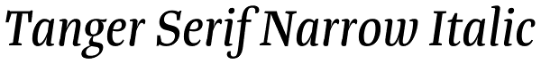 Tanger Serif Narrow Italic Font