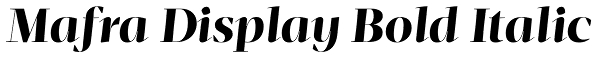 Mafra Display Bold Italic Font