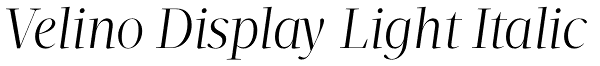 Velino Display Light Italic Font