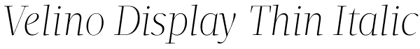 Velino Display Thin Italic Font