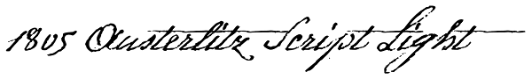 1805 Austerlitz Script Light Font