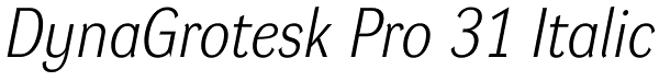 DynaGrotesk Pro 31 Italic Font