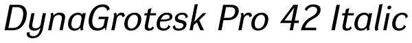 DynaGrotesk Pro 42 Italic Font