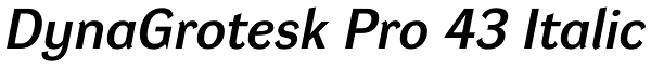 DynaGrotesk Pro 43 Italic Font