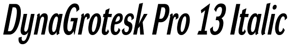 DynaGrotesk Pro 13 Italic Font