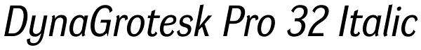 DynaGrotesk Pro 32 Italic Font