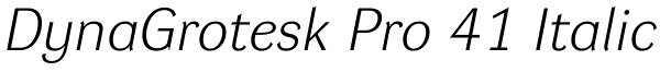 DynaGrotesk Pro 41 Italic Font