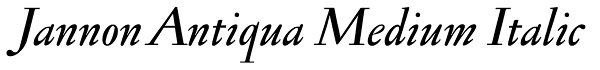 Jannon Antiqua Medium Italic Font