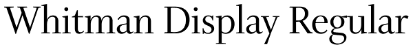 Whitman Display Regular Font