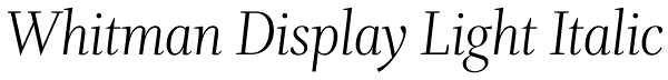 Whitman Display Light Italic Font