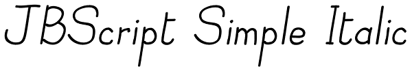 JBScript Simple Italic Font