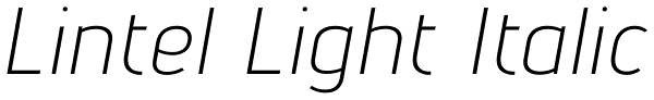 Lintel Light Italic Font