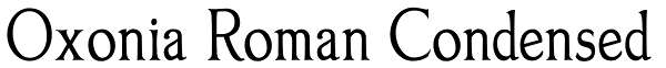 Oxonia Roman Condensed Font