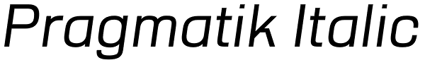 Pragmatik Italic Font