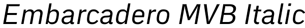 Embarcadero MVB Italic Font