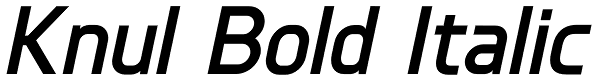 Knul Bold Italic Font