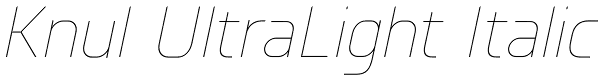 Knul UltraLight Italic Font