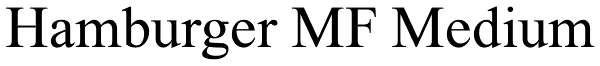 Hamburger MF Medium Font