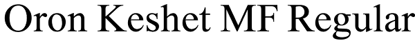 Oron Keshet MF Regular Font