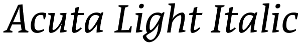 Acuta Light Italic Font