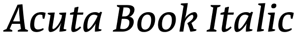 Acuta Book Italic Font