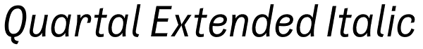 Quartal Extended Italic Font