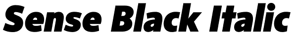 Sense Black Italic Font