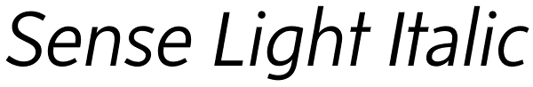 Sense Light Italic Font