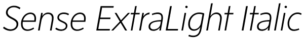 Sense ExtraLight Italic Font