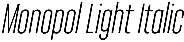 Monopol Light Italic Font