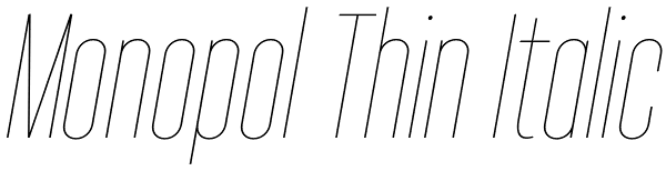 Monopol Thin Italic Font