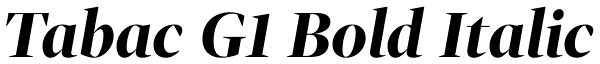 Tabac G1 Bold Italic Font