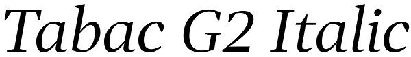 Tabac G2 Italic Font