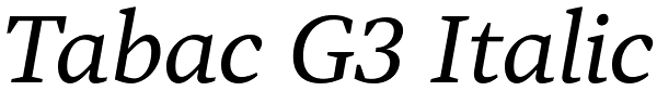 Tabac G3 Italic Font