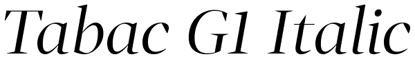 Tabac G1 Italic Font