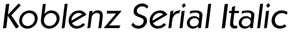 Koblenz Serial Italic Font