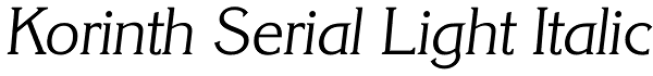 Korinth Serial Light Italic Font