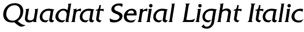 Quadrat Serial Light Italic Font