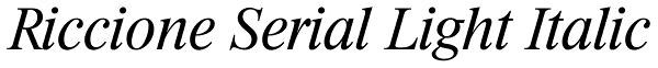 Riccione Serial Light Italic Font