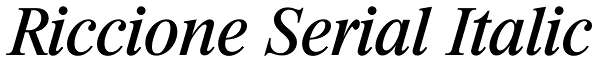 Riccione Serial Italic Font