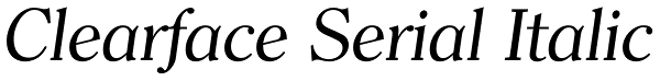 Clearface Serial Italic Font