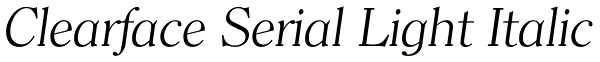 Clearface Serial Light Italic Font