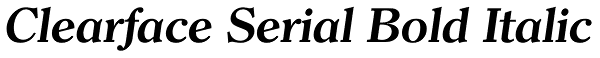 Clearface Serial Bold Italic Font