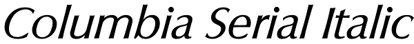 Columbia Serial Italic Font